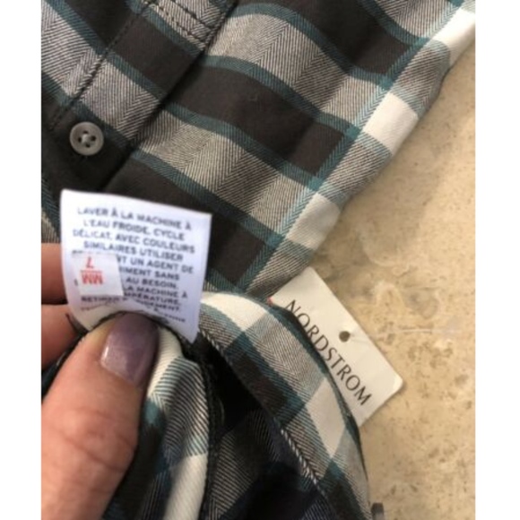 Treasure & Bond Plaid Shirt Dress XS Women's Grey - Picture 8 of 8